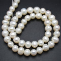 8~9mm Good Quality Natural White Fresh Water Pearl Potato Round Loose Beads