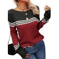 Frauen Herbst Winter Colorblock Pullover