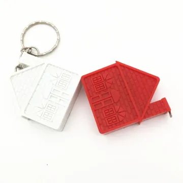 Cheap 1m House Shape Promotion Keychain Tape Measure