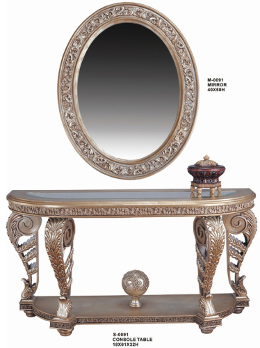 S-0091 French Style Hotel Wall Glass Console Table