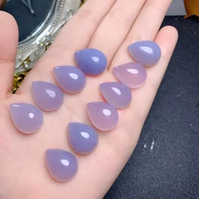 Wholesale Natural Purple Chalcedony Teardrop Chalcedony