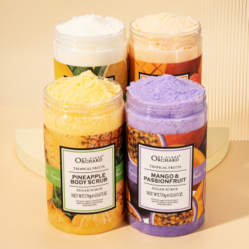 Private Label Natural Organic Exfoliating Whitening Moisturizing Fruit Sugar Body Scrub