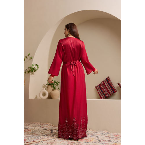 سجاف عبای منجوق دوزی بورگوندی