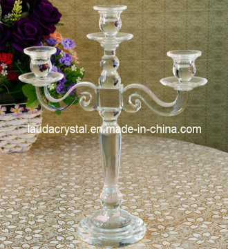 2014 Exquisite 3 Arms K9 Man-Made Crystal Candle Holder