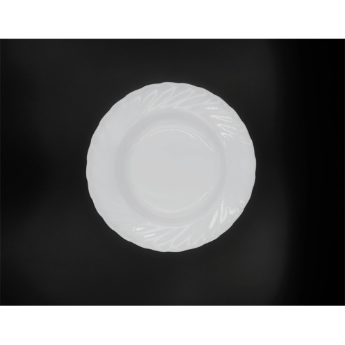 Nachhaltiges Zuhause weiße Opal -Glaswaren -Teller Abendessen Sets