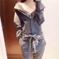 Grey Ladies Two Piece Sports Suit Grosir