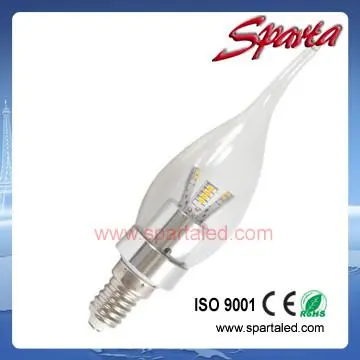 3W flame shape led candle light bulb