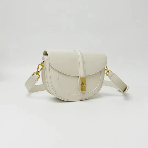 Fashion Saddle Genuine Leather Messenger White Bag