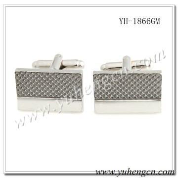 YH-1866GM Classic Mens Silver and Black 2 Tone Plating Plain Metal Cufflinks,Clothing Accessories