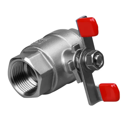 stainless steel ball valve 2PC butterfly handle
