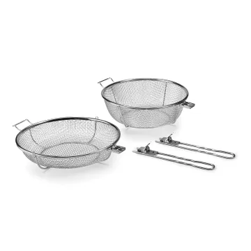 Folding Portable Outdoor Grilling Wire Mesh Rotisserie Stainless Steel BBQ Grill Basket