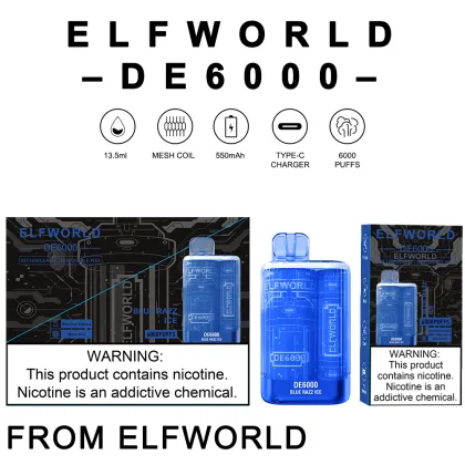 Cigarette Atomizer Original Brand Elf World De 6000Puffs