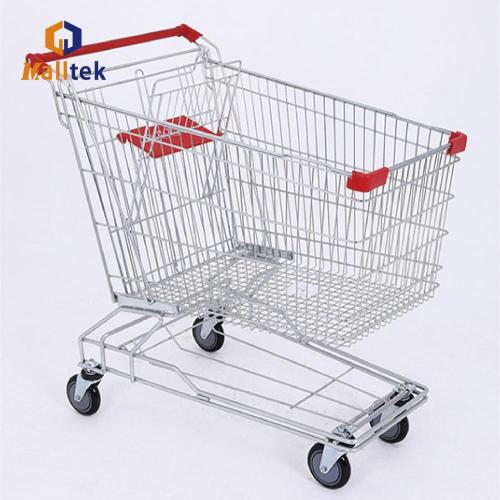 Zinc With Powder Coating Asian Supermarket Trolley