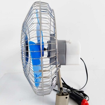 10-inch Enclosed Moving Head Truck Fan with Cigarette Lighter Clip for Cars