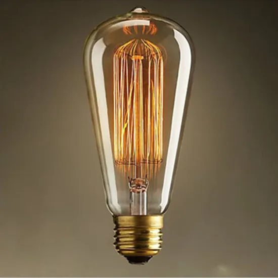 ST64 Vintage Edison Style Clear Amber Yellow Light Pendant Lamp Bulb