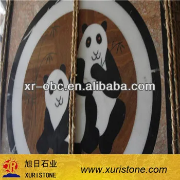 nature marble waterjet panda pattern flooring