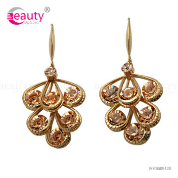 Luxury Gold Dangle Crystal Earrings Dangle Long Earrings for Women Wedding Jewelry