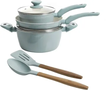 7 Piece Forged Nonstick Aluminum Cookware Set with Utensils