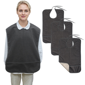 Adult Bibs for Seniors Eating Gray 3PCS