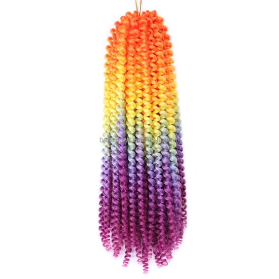 Hot sell   wholesale crochet braid fiber spring twist curly spring curl hair crochet braids