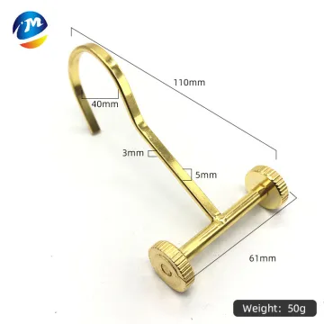 Gold J-Shaped Hooks for Shower Curtains and Window Blinds