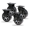 5inch Rigid Swivel Black PU Tool Cart Wheels