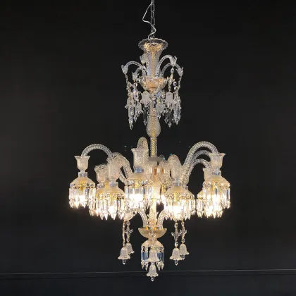French Style Grand Duplex Villa Crystal Chandelier