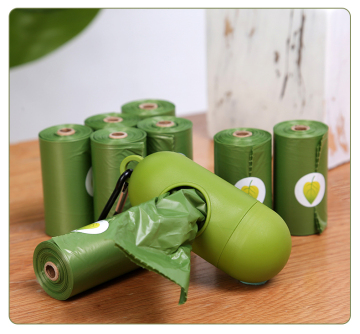 Dog poop bags with dispenser