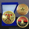 Wholesale gold-plated 3D die-cast hard enamel metal coins