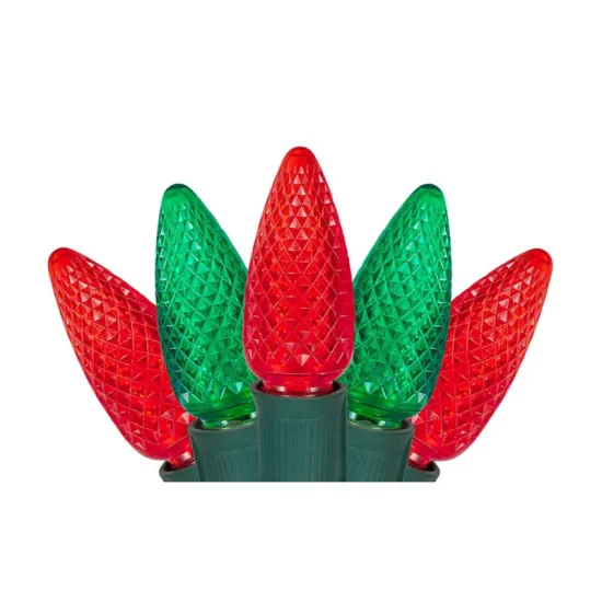 C9 E17 Base SMD LED Christmas Light Bulbs - 120V 1W Faceted Outdoor Decorative Replacement