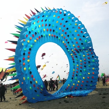 Giant Inflatable 3D Show Ring Kite with Spike Decoration for Beach