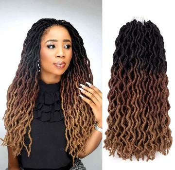 18 Inch Pre Looped Wavy Gypsy Loc Crochet Braids Dreadlocks Ombre Curly Wavy Twist Braiding Hair Extensions African Roots Braid