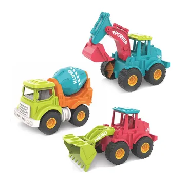 1 Dollar Promotion: Friction Trucks, Construction Tractors, Bulldozers, Cement Mixers, and Dumpers Toy Vehicles