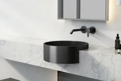 Round Black Bathroom Single Basin Wash Basin
