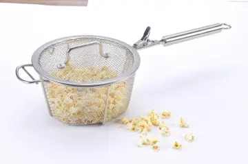 Stainless steel frying basket sieve chef strainer