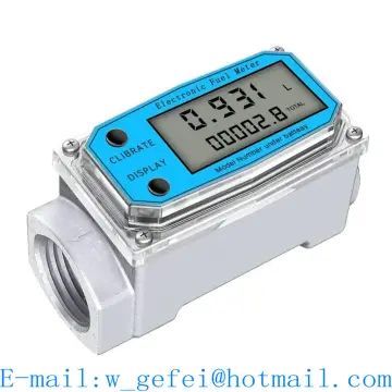Digital Flow Meter Pulser Turbine Flowmeter with High Precision for Oil Diesel Fuel Water Electronic Flow Meter with LCD Display