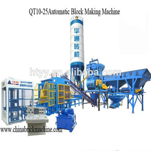 QT10-15 fully automatic low cost concrete paver machine video