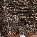 Womens Fashion Leopard Printed Pleated Short Skirts