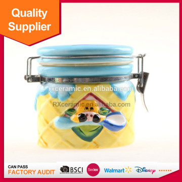 Biscuit ceramic cookie box packaging cow design canister