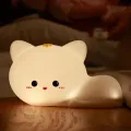 Silicone Cat Night Light - Lámpara de sensor táctil adorable para niños