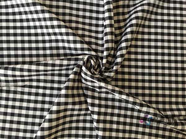 White And Black Check Cotton Fabric