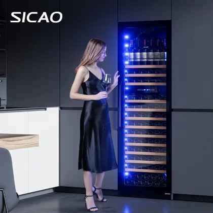 220V 50Hz Freestanding Dual Zone Wine Cooler Refrigerator