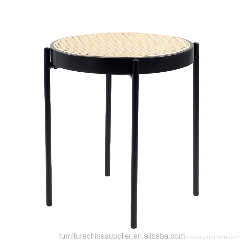 Modern Wooden Cane Side Table Rattan Coffee table