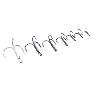 AOCLU 3x Kuat Treble Hooks Black Nickel - 10pcs/lot ( #2, #4, #6, #8, #10, #12, #14)