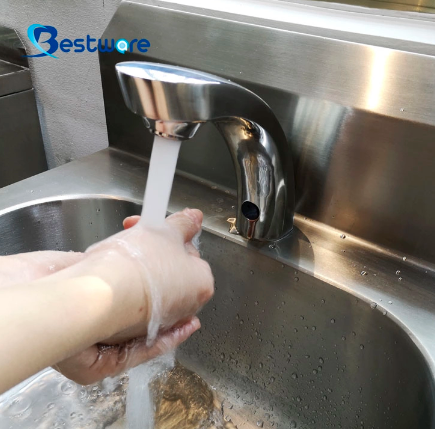 Energy saving touch free sink faucet