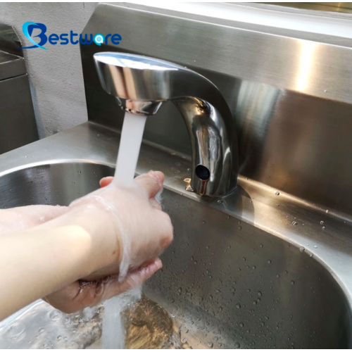 Energy saving touch free sink faucet
