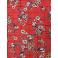 Check Flower Polyester Bubble Chiffon Printing Fabric