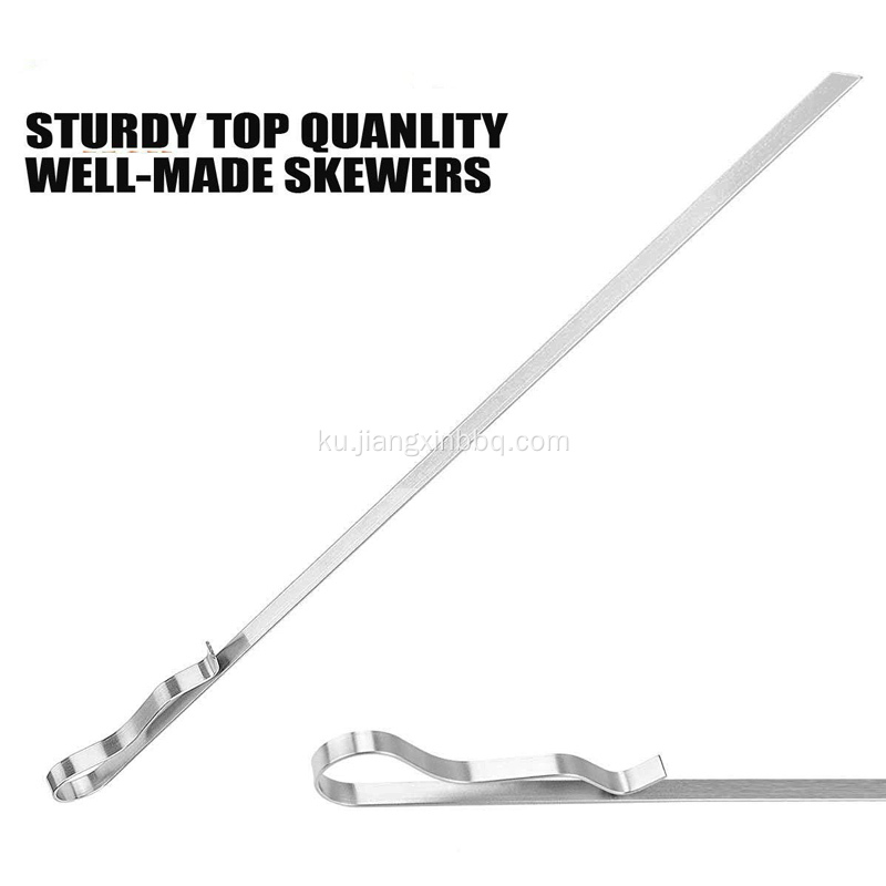 Skewers Kabob 17&quot; Stainless Steel BBQ Barbecue Skewers