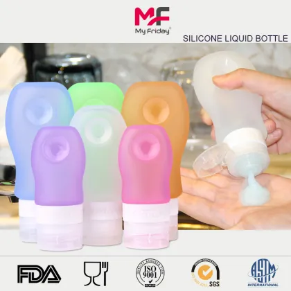 Manufacturer Free Squeeze Silicone Travel cosmetics jars Convenient Bpa Free Squeeze Silicone Travel Shampoo Bottle