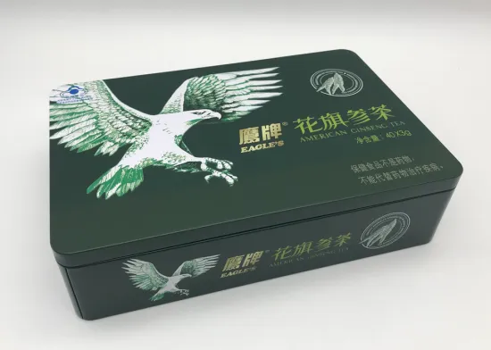 Large Tin Metal Box for Tea